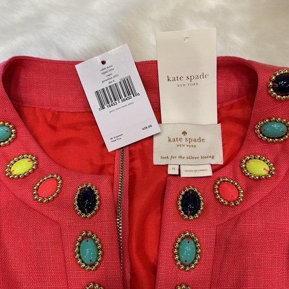 🥳Host pick!!🤩 NWOT Kate, Spade, New York Edith dress, Capri geranium size 8 - Picture 4 of 11